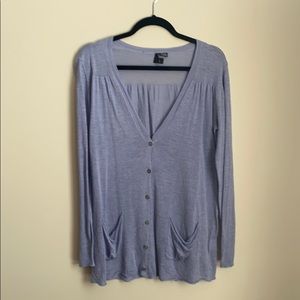 Eileen Fisher Linen/Silk Button Up Long Cardigan